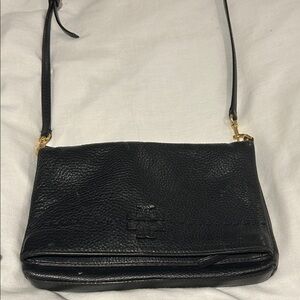 Tory Burch Black Pebbled Leather Crossbody Bag